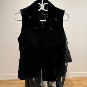 SANCTUARY black suede vest (S)
